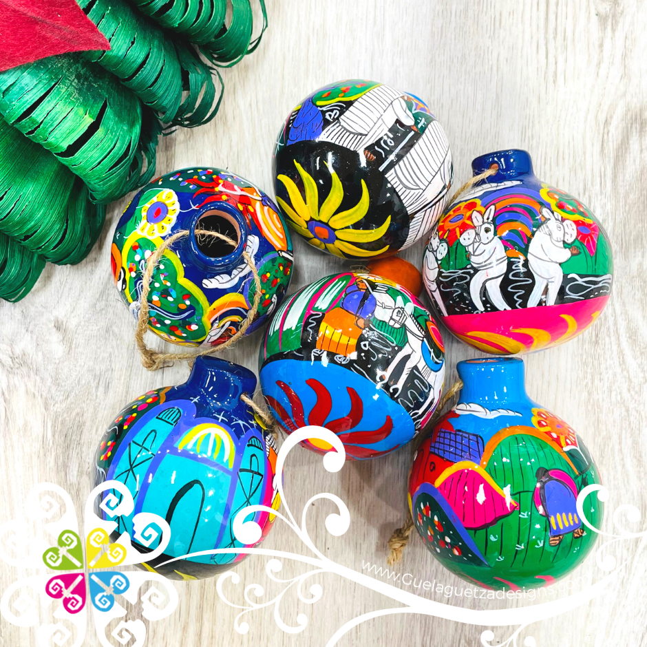 Historias Color Ornament Guerrero Clay Ornament Box Guelaguetza Designs