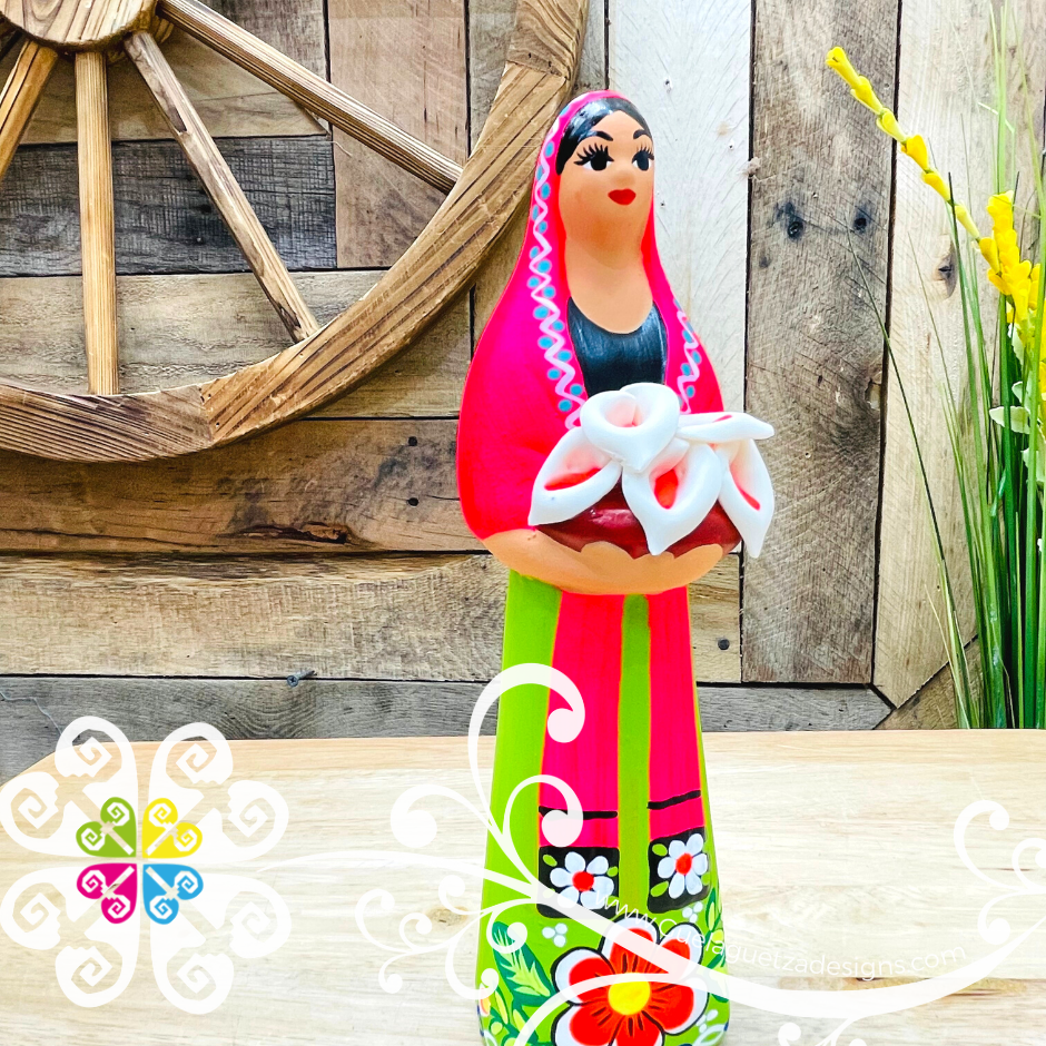 Small Flor Michoacana Doll - Ceramic Statue – Guelaguetza Designs