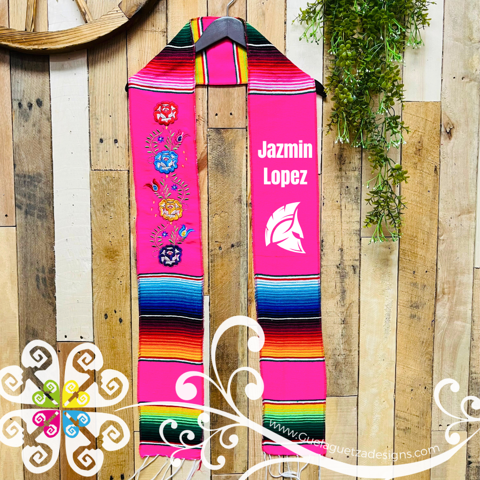 Tehuana Flowers Sarape Graduation Stole