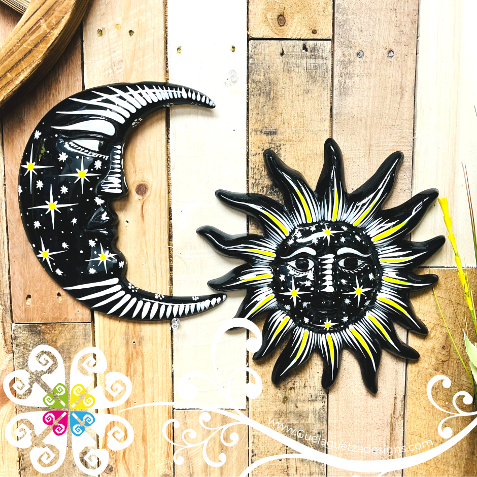 Ceramic Sun & Moon Set - Wall Decor