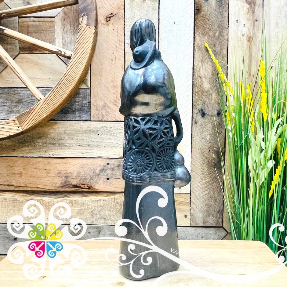 Motherhood Statue - Black Clay Oaxaca