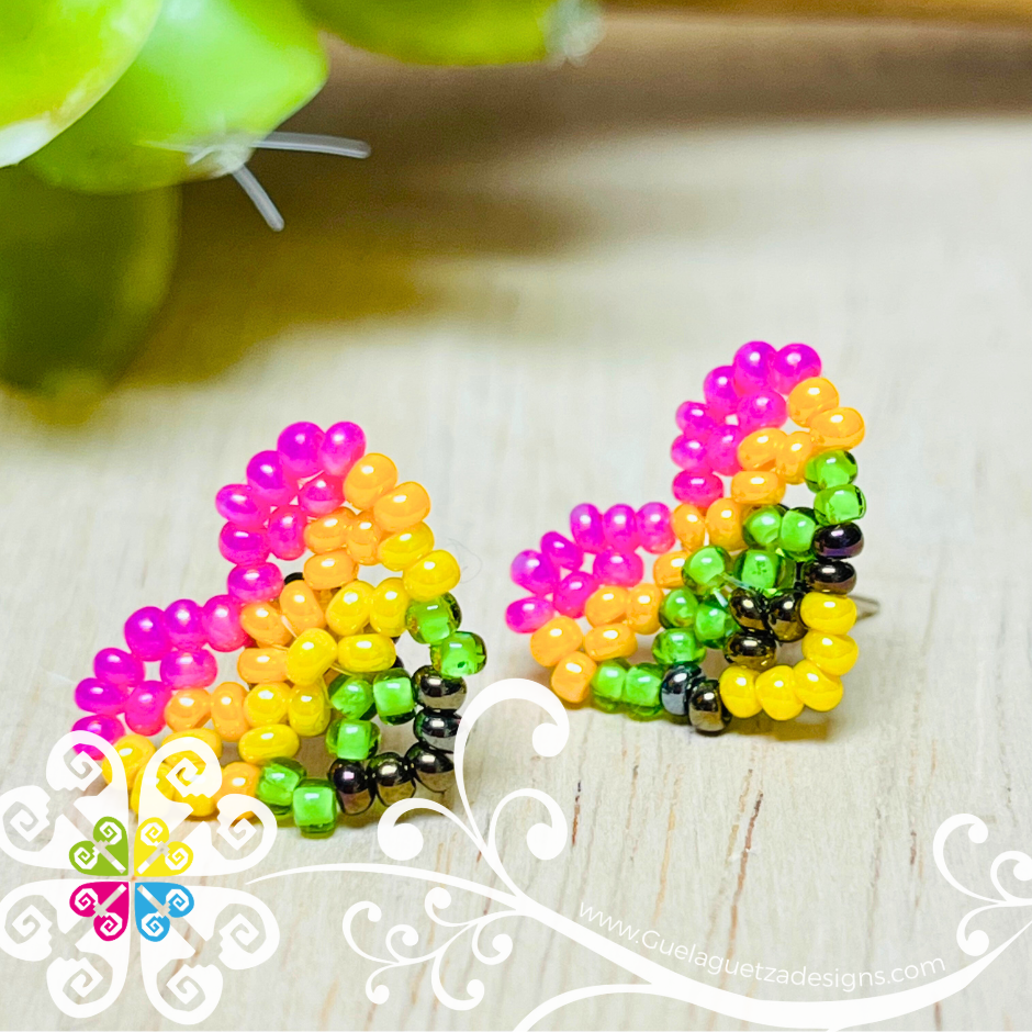 Beaded Heart Studs