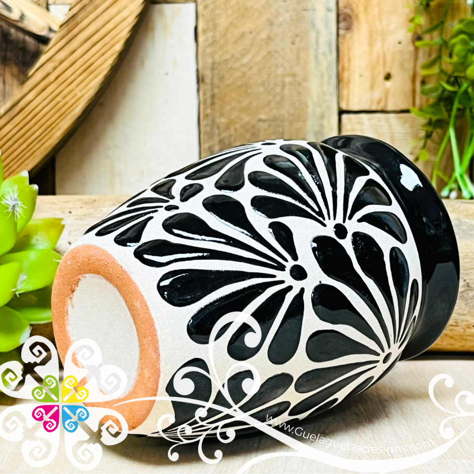 Set of Black Espiga Plumeado Cantarito Cup - Set Clay Cantarito