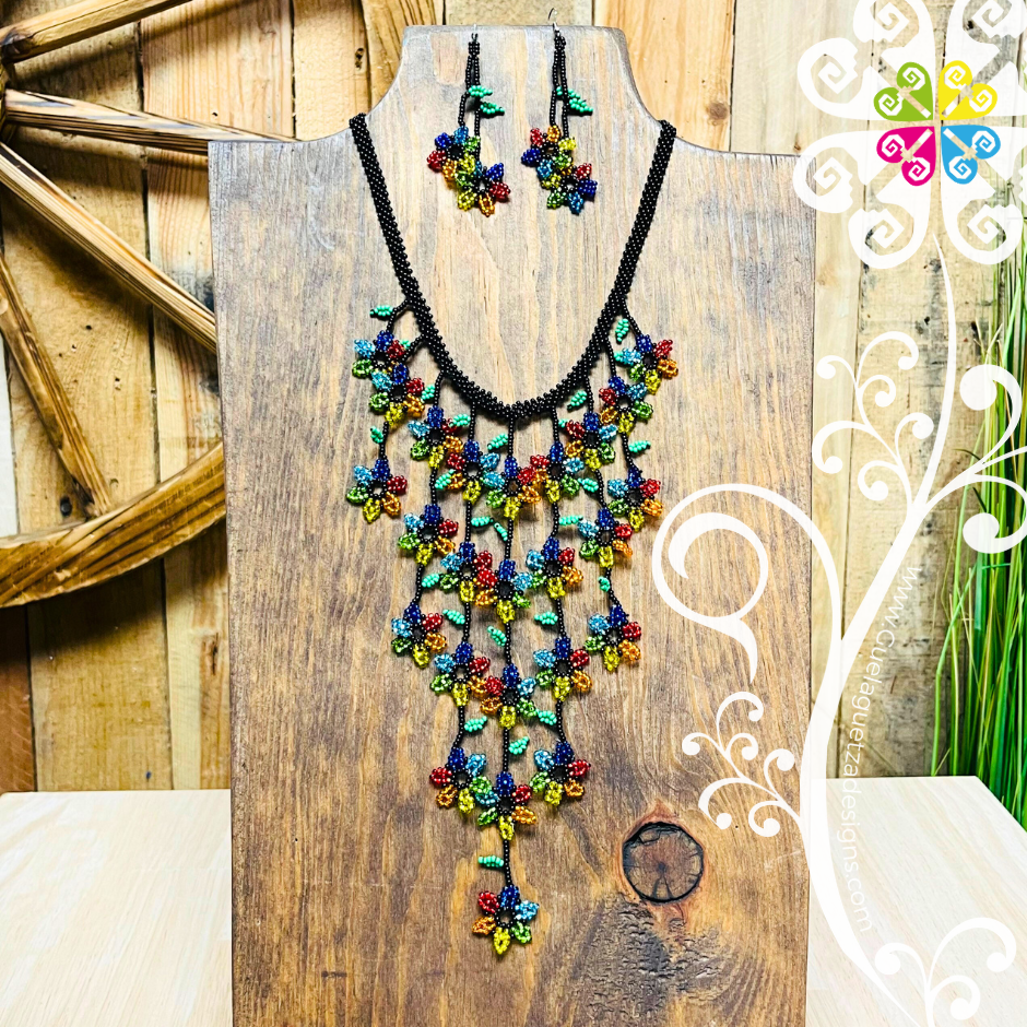 Daisy Waterfall Beaded Set