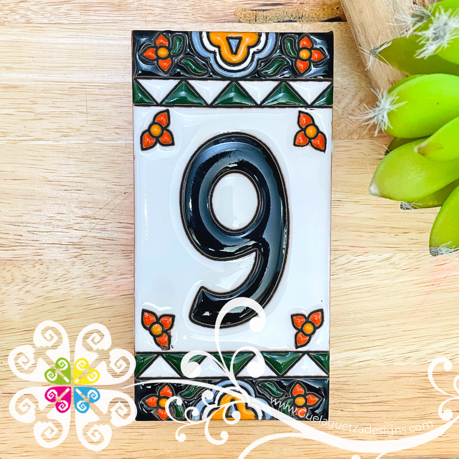 Colonial Mexican House Numbers - Tiles Numbers