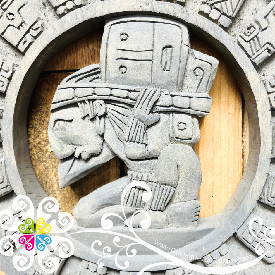 Large Gray Hand Carve Mexican Calendars