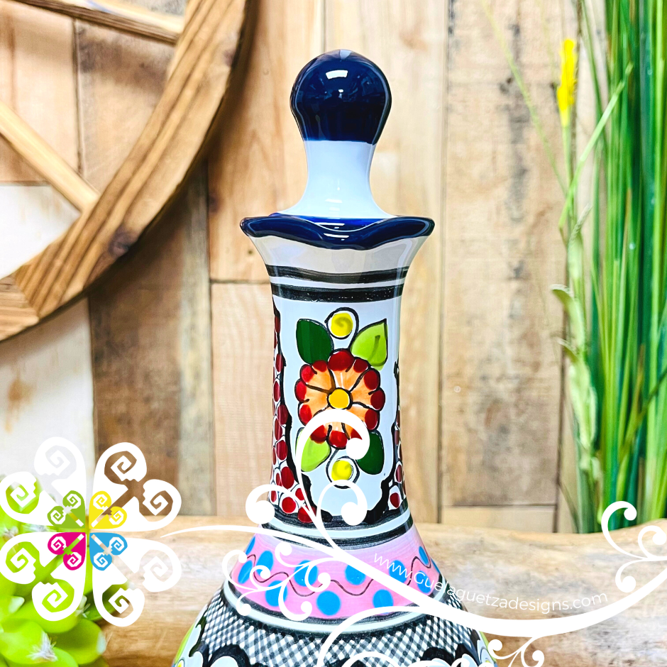 Pink Floral Bouquet Talavera Set Tequilero - Talavera Kitchen