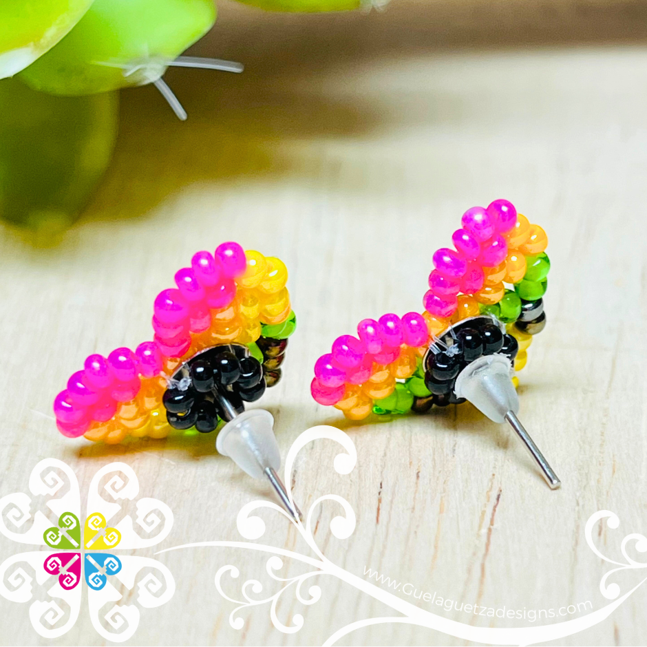 Beaded Heart Studs