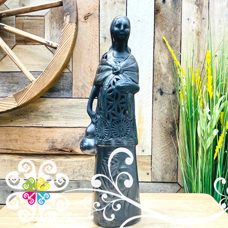 Motherhood Statue - Black Clay Oaxaca