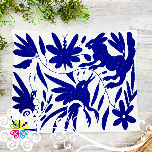 Royal Blue Otomi Decorative Pillow Cases - with Zipper