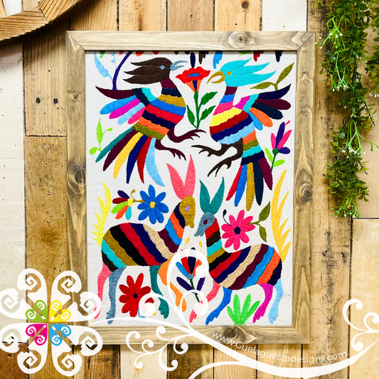 Medium Long Embroidered Otomi Frame - Wall Art