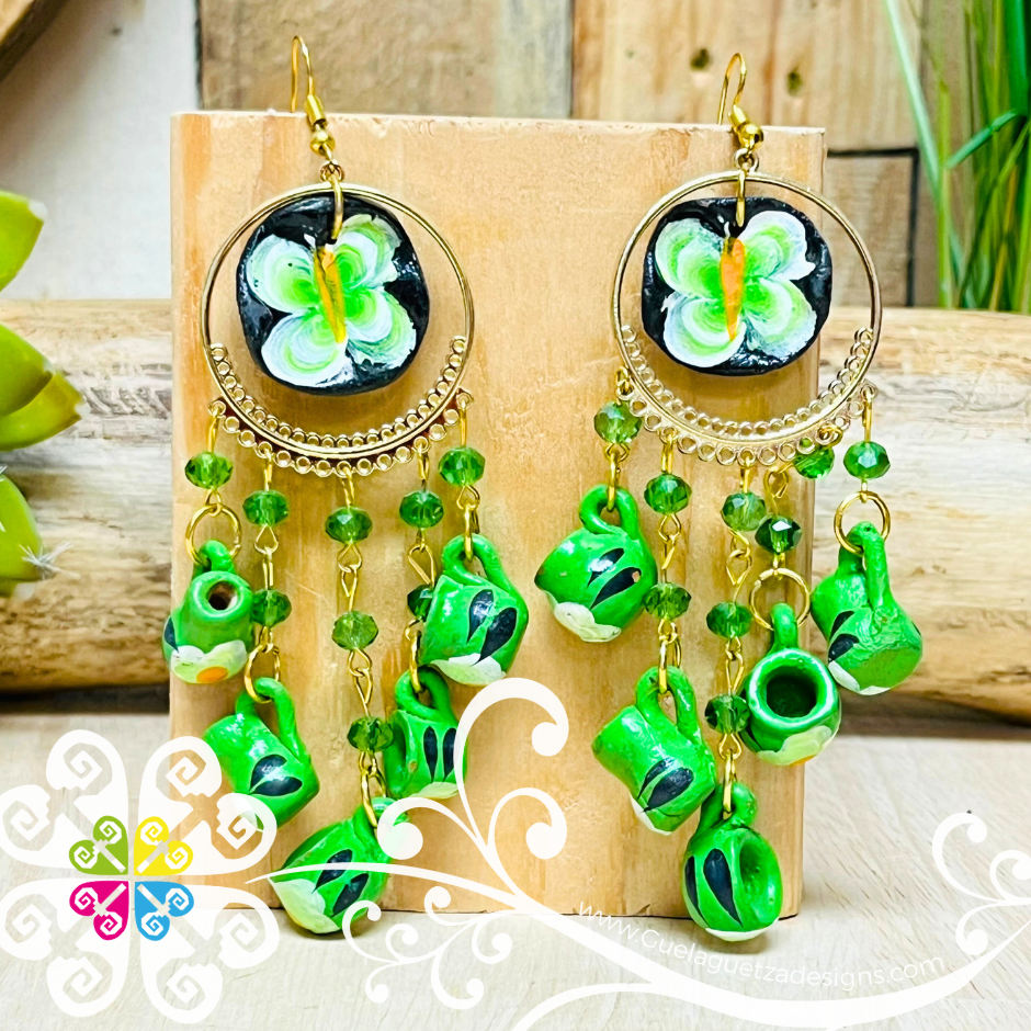 Mariposa Platito with Mugs - Cocinita Clay Earrings