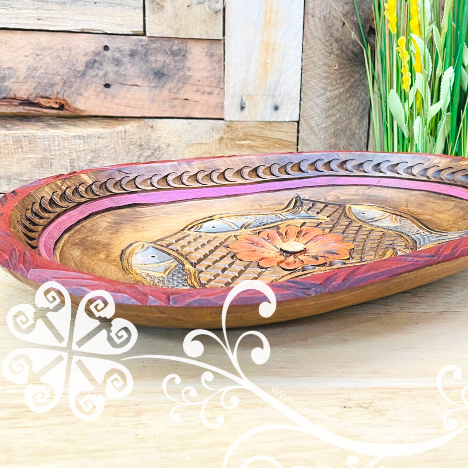 Decorative Oval Wood Bowl