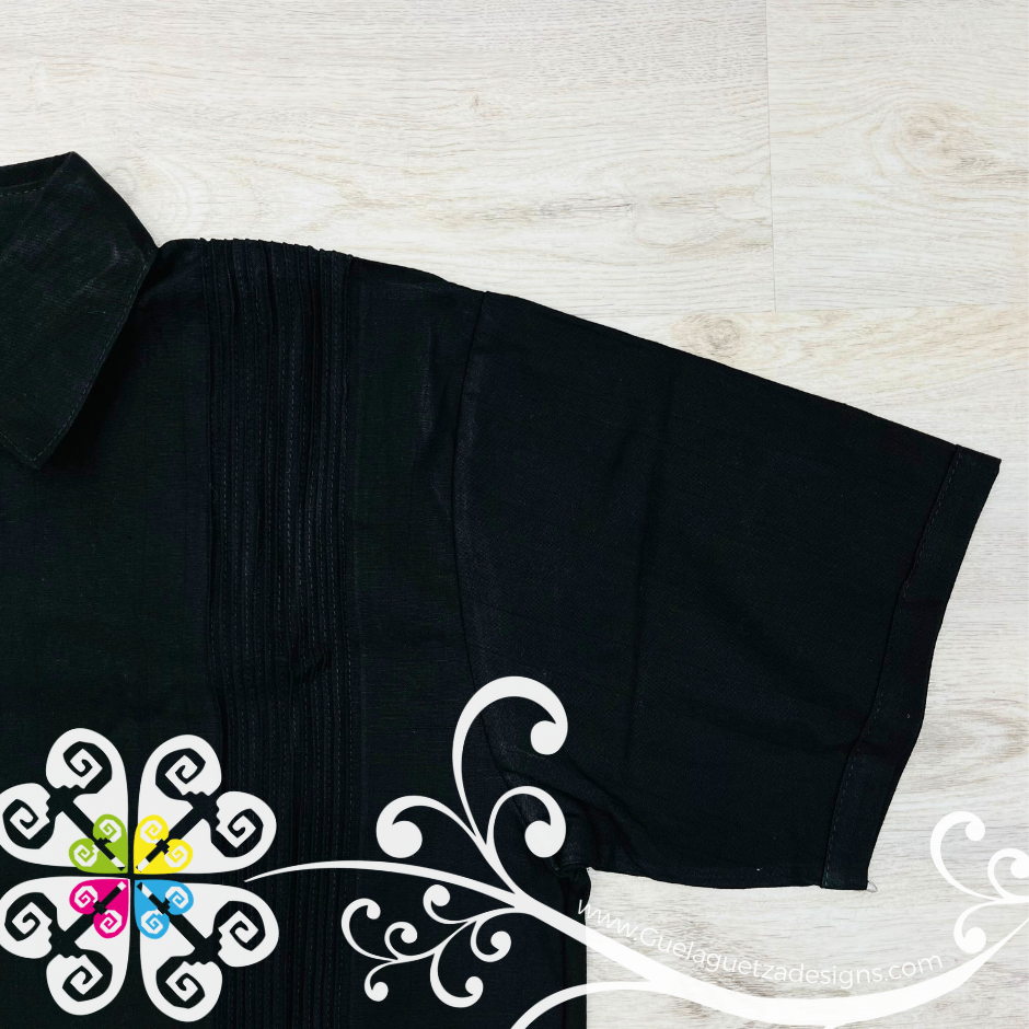 Black Vine Flowers - Embroider Men Shirt