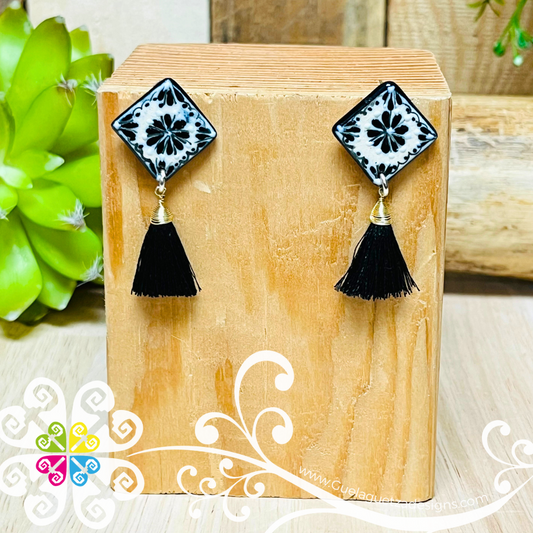 Square Stud Earrings - Aretes Barro Alta Temperatura