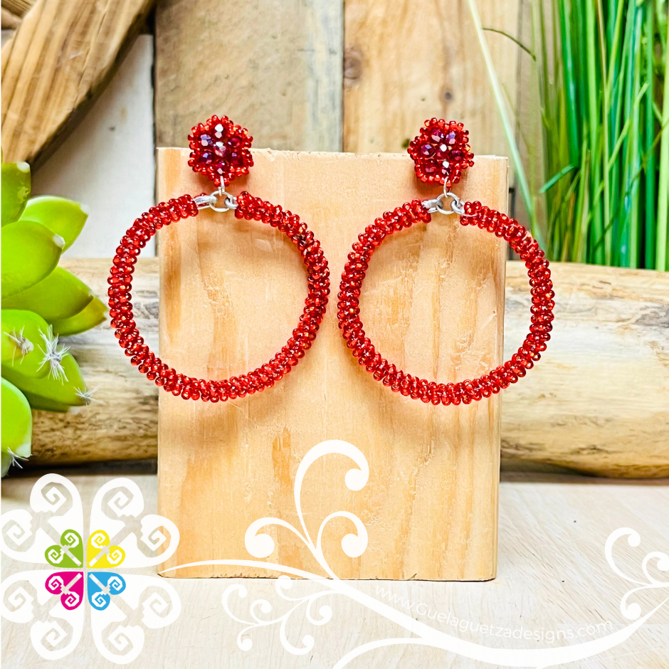 Arracada Stud Hoops - Beaded Earrings