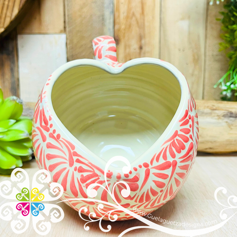 Large Round Corazon Pink Talavera Mug  - Single Talavera Mug