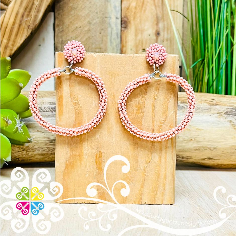 Arracada Stud Hoops - Beaded Earrings