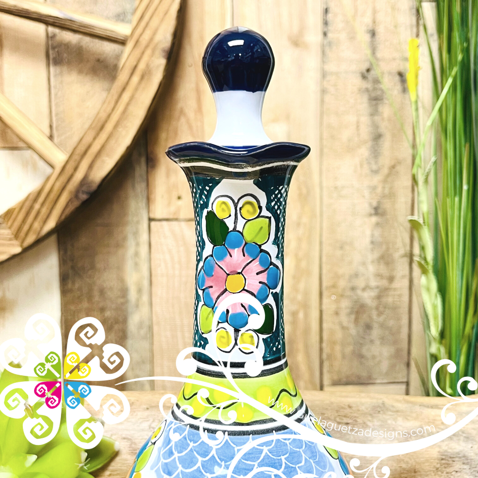 Lime Green Floral Bouquet Talavera Set Tequilero - Talavera Kitchen