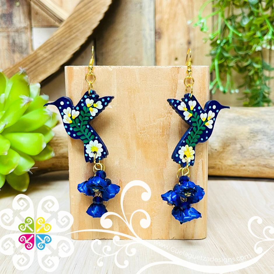 Flor Colibri Wood Earrings - Palm Earrings