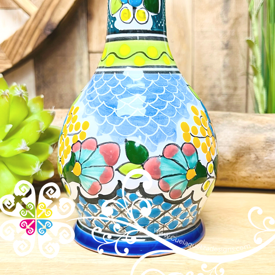 Lime Green Floral Bouquet Talavera Set Tequilero - Talavera Kitchen