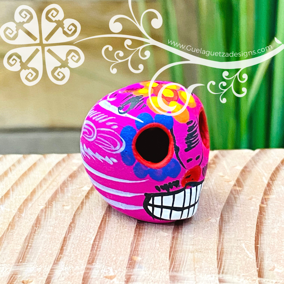 Mini Hand Painted Multicolor Sugar Skull  - Calaverita Guerrero