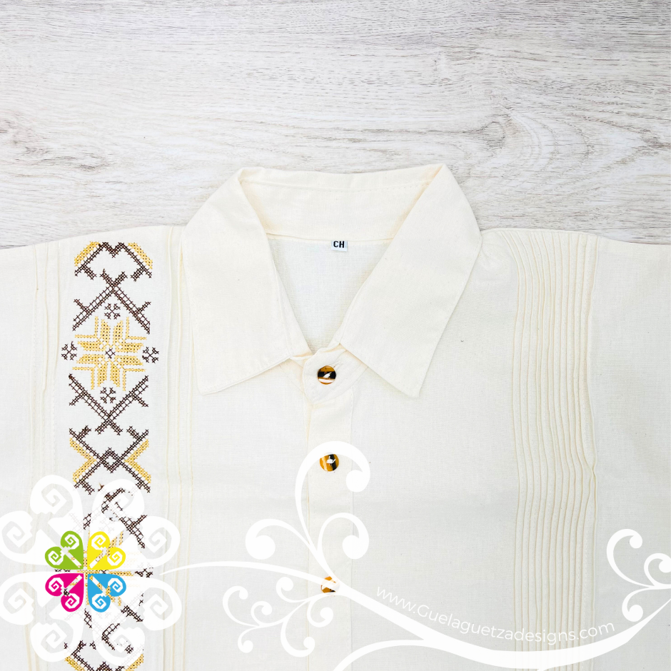 Beige Earth Tones - Embroider Men Shirt