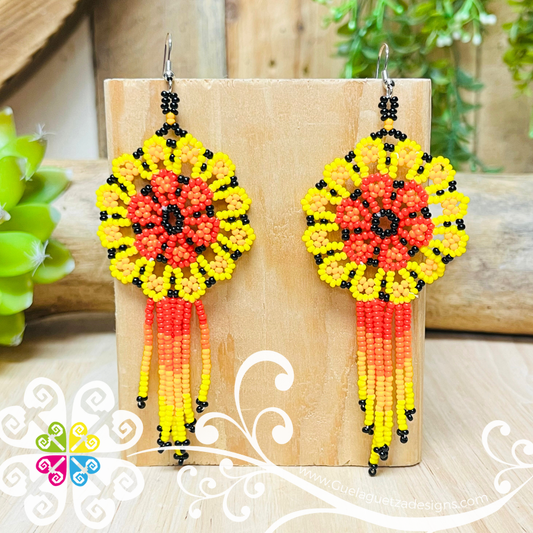 Beaded Wild Flower Earrings