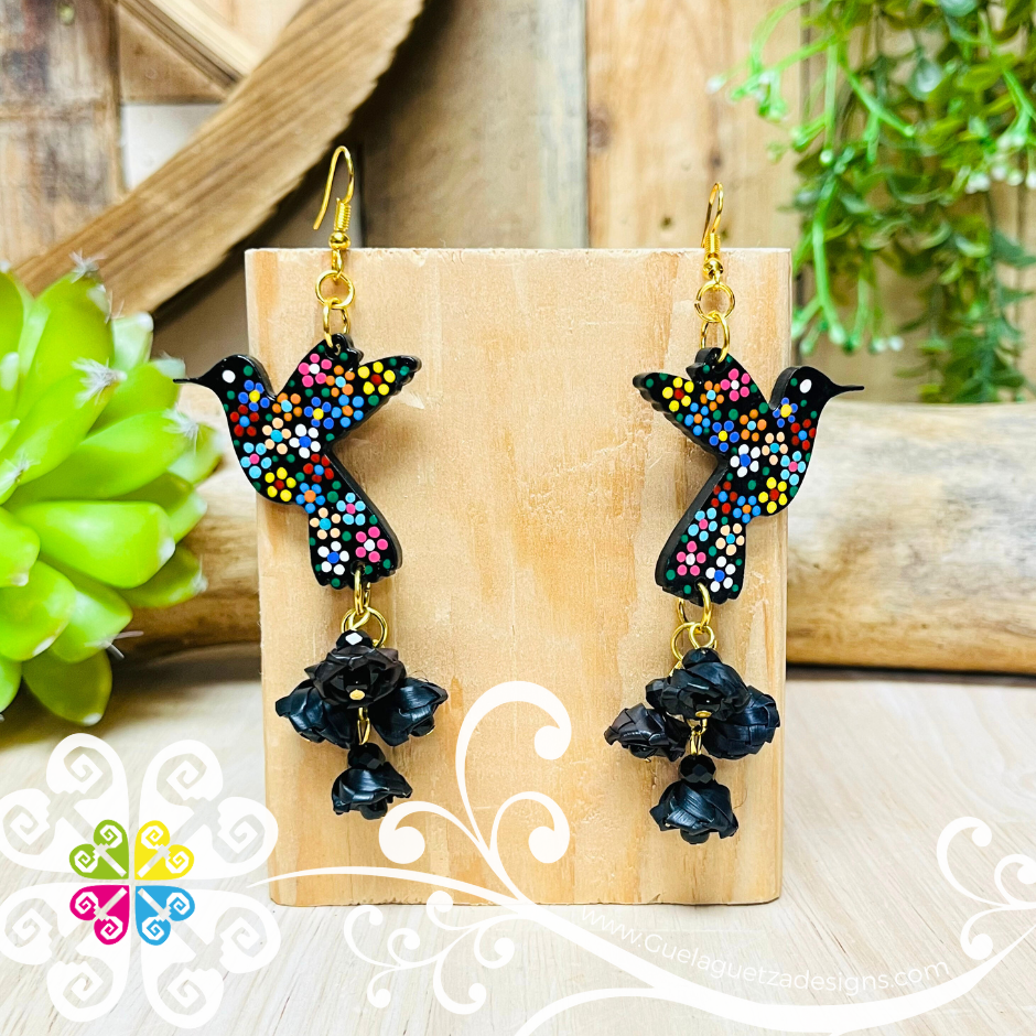 Flor Colibri Wood Earrings - Palm Earrings