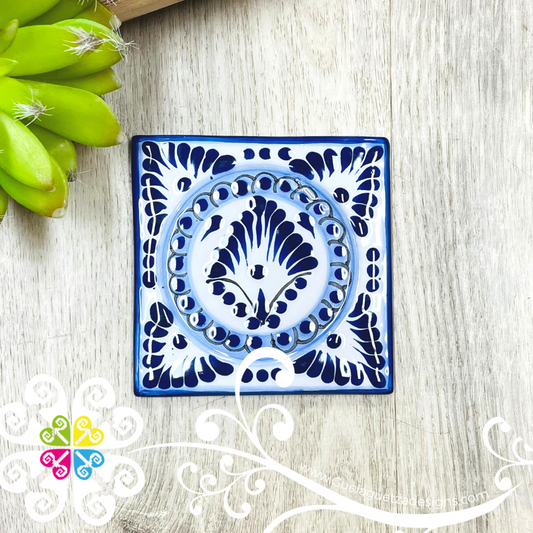 Single Blue Talavera Coaster - Talavera Kitchen