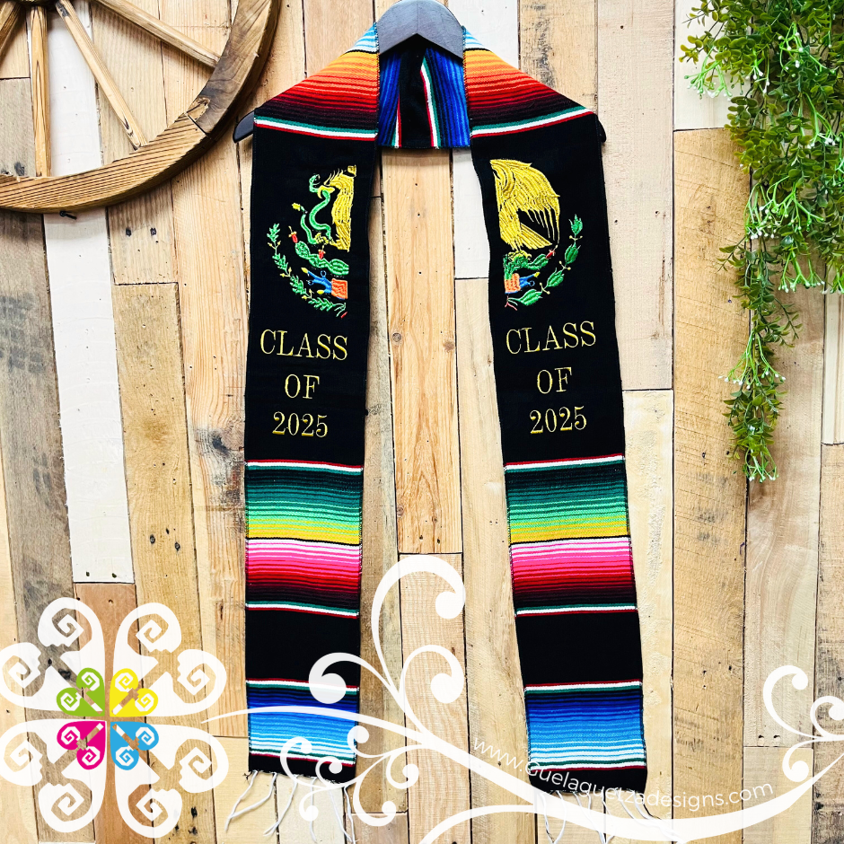 Mexican Pride Sarape Graduation Stole - Class of 2025