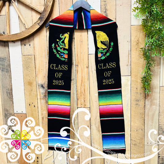 Mexican Pride Sarape Graduation Stole - Class of 2025