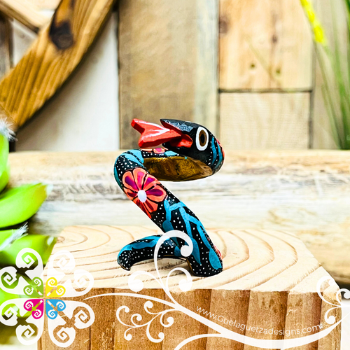 Mini Snake Alebrije Handcarve Wood Decoration Figure