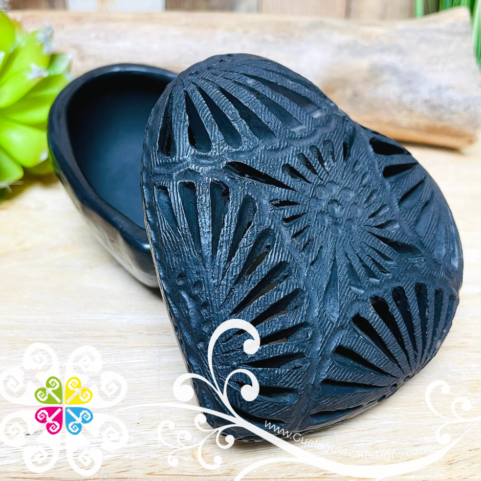 Large Heart Jewelry Box - Barro Negro Oaxaca