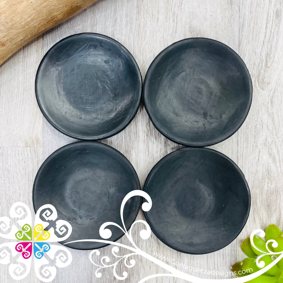 Set of 4 Small Plates - Barro Negro Oaxaca