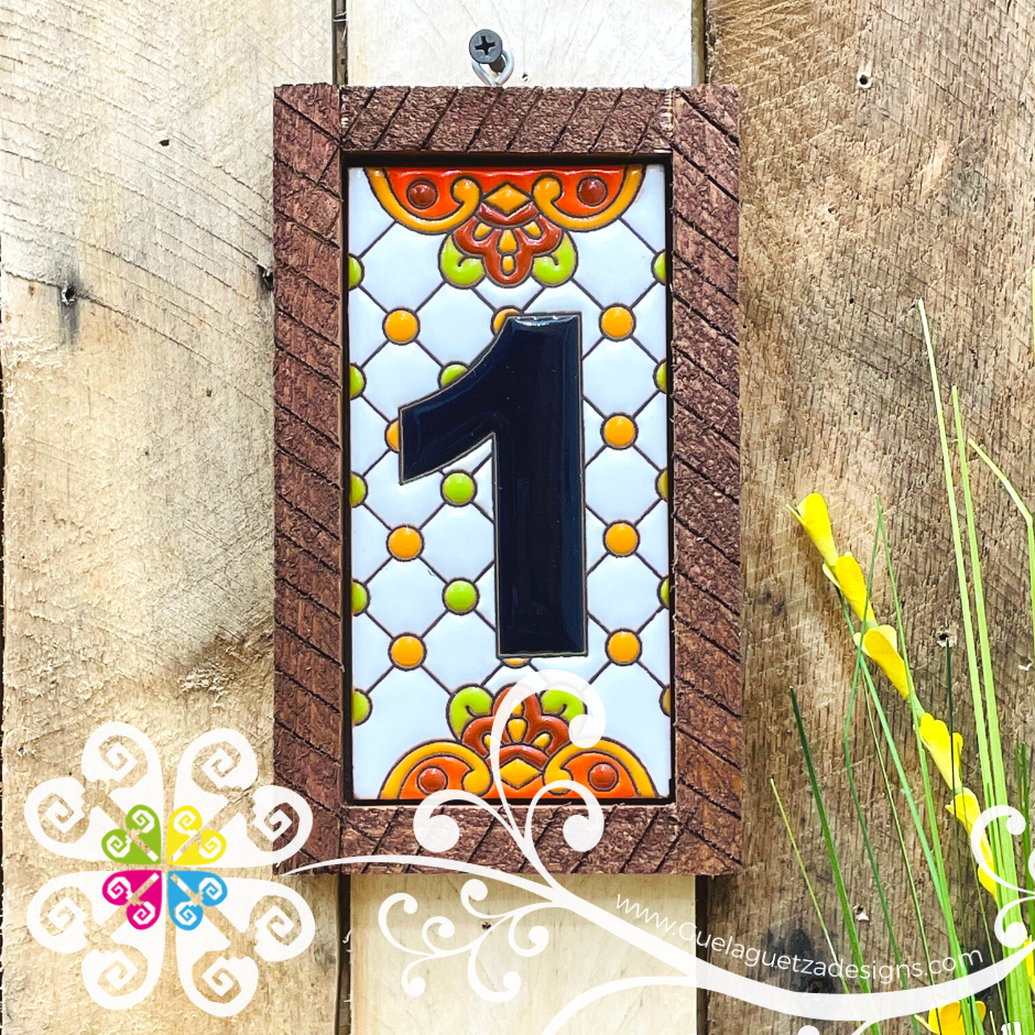 Wood Frame for Mexican Number Tiles - Home Decor