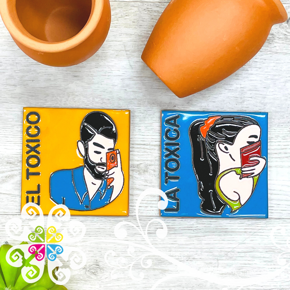 Los Toxicos -  Set of Clay Coasters