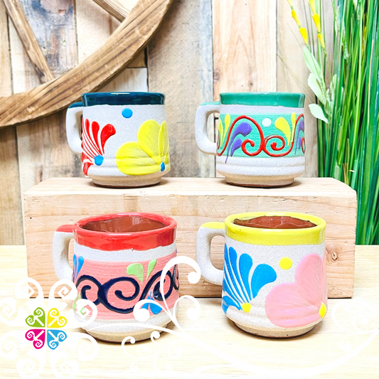 Set of 4 Mini Tacita -  Set Taza Barro