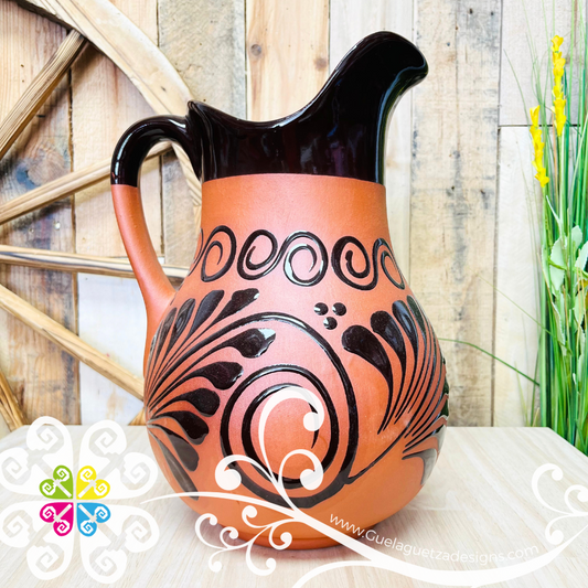 Natural Large Oval Clay Pitcher - Jarro de Barro