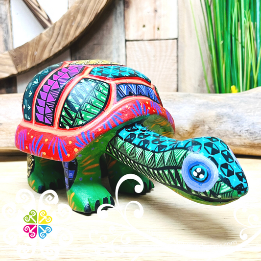 Large Turtle Alebrije - Handcarve Wood Decoration Figure