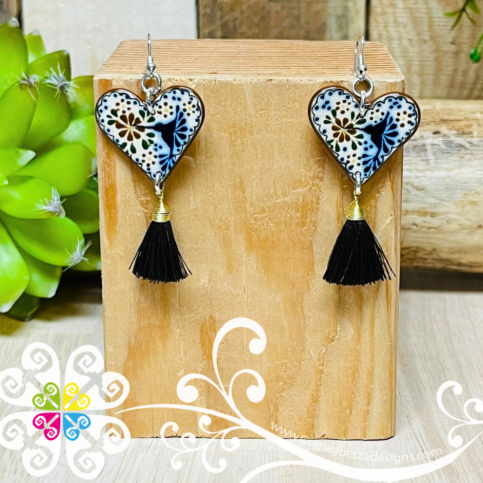 Corazon Colibri Earrings - Aretes Barro Alta Temperatura