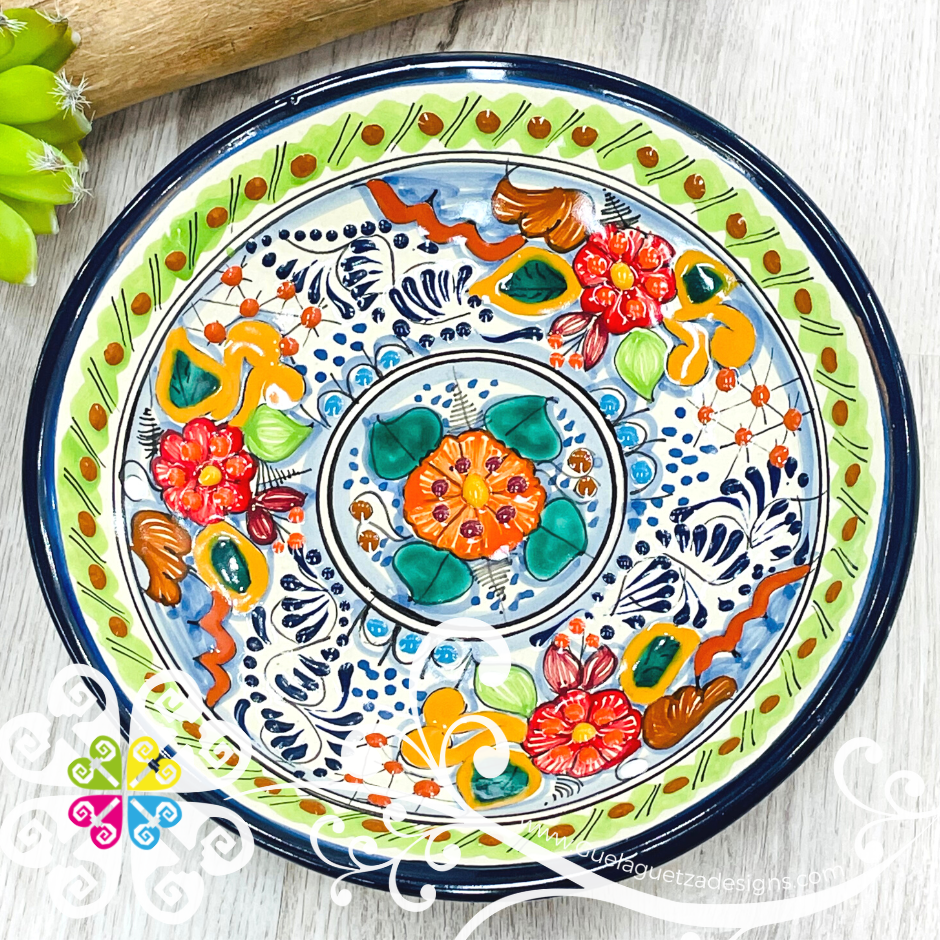 Large Multicolor Talavera Bowl - Single Talavera Bowl