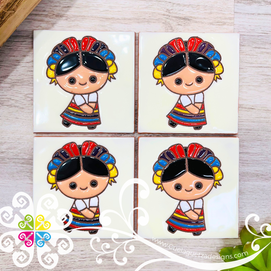 Set of 4 Lele Coaster Set -  Set of Clay Coasters