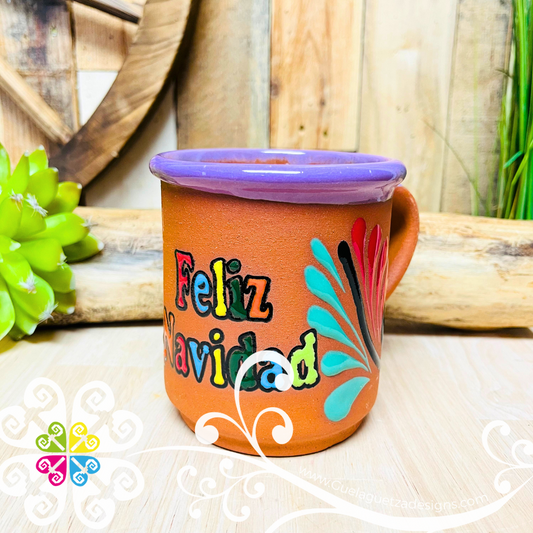 Natural Taza Feliz Navidad - Single Taza Barro