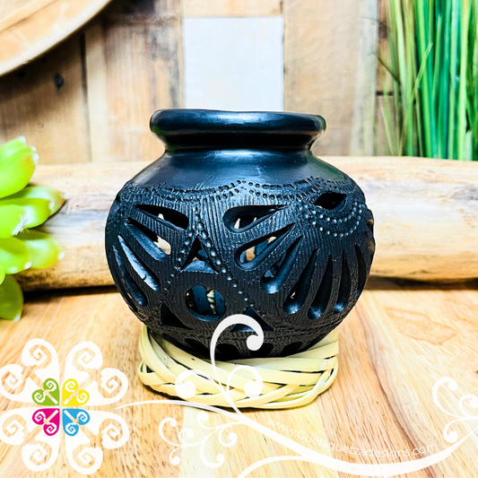 Extra Small Cantarito Black Clay Vase - Barro Negro Oaxaca