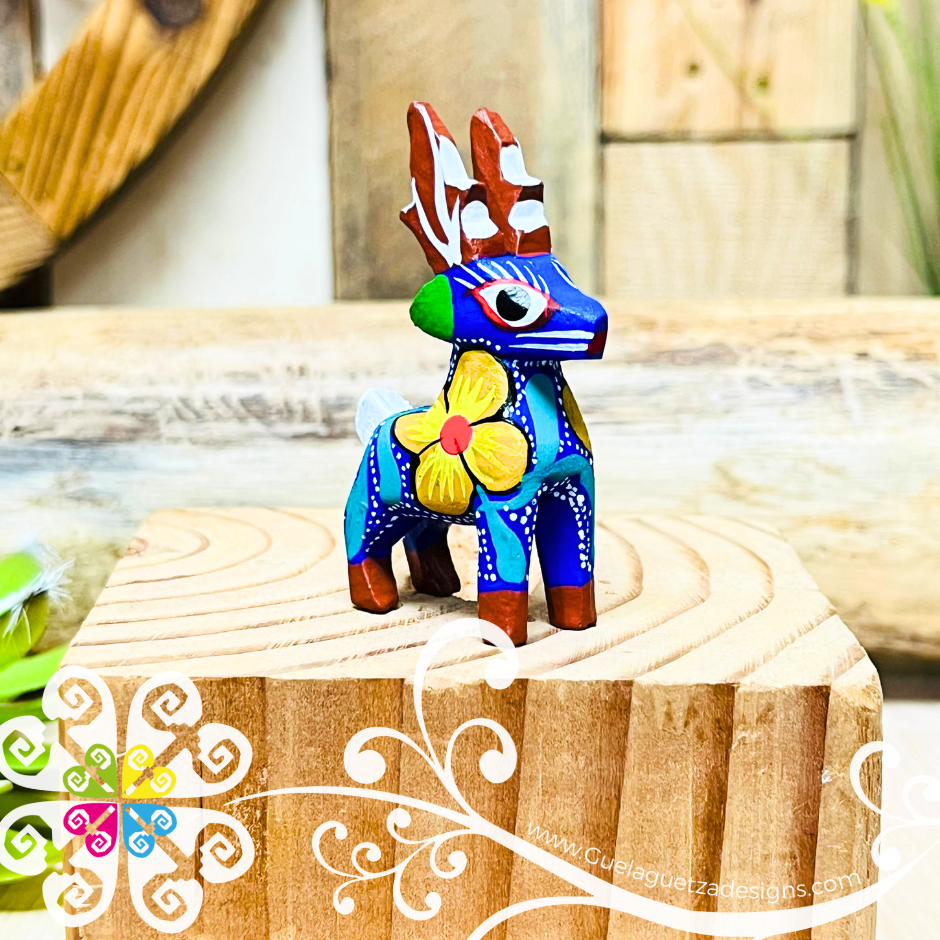 Mini Deer Alebrije Handcarve Wood Decoration Figure