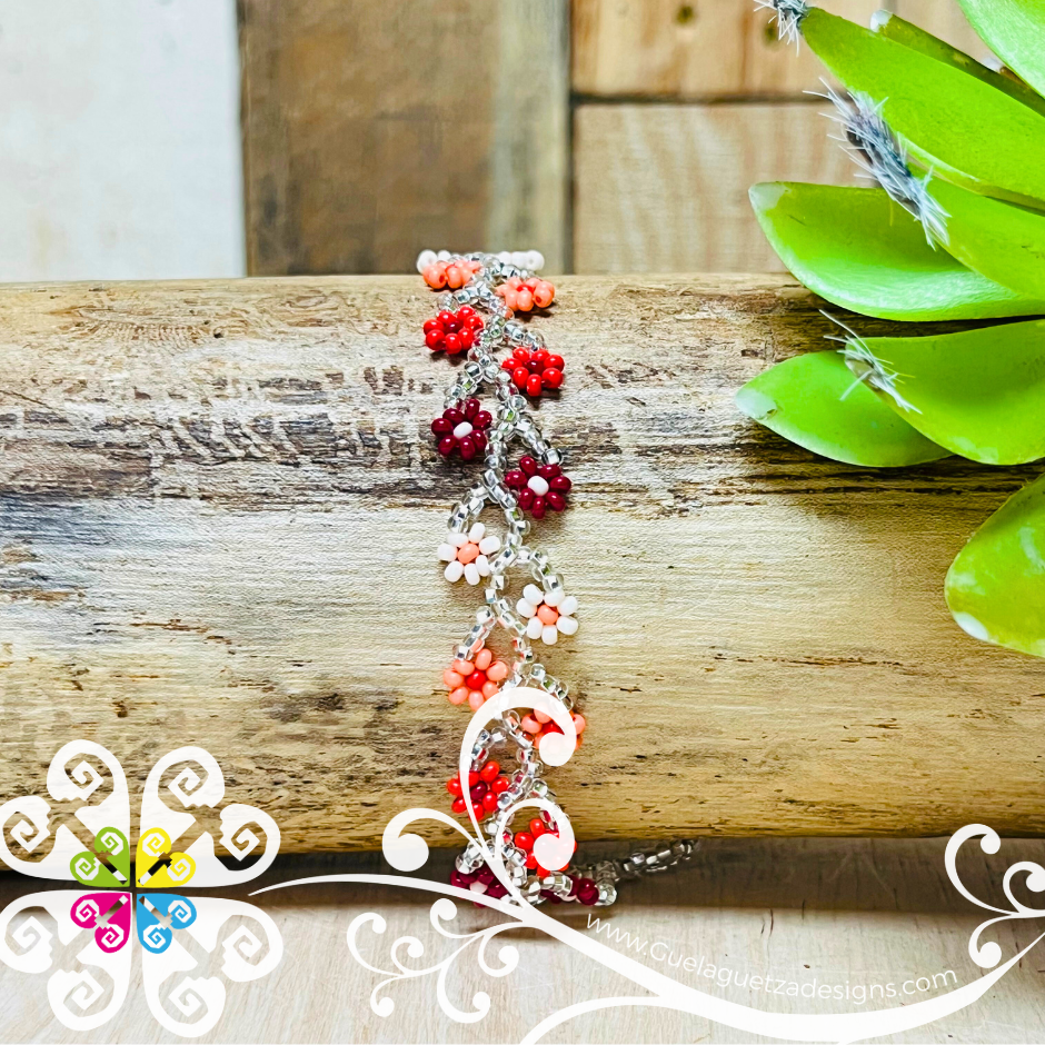 Vine Flower Blossom Beaded Bracelet