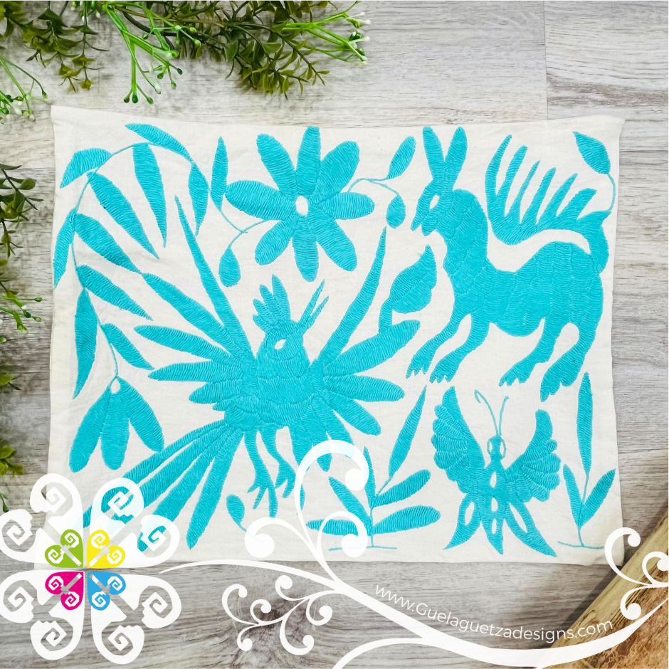 Teal Otomi Decorative Pillow Cases - with Zipper