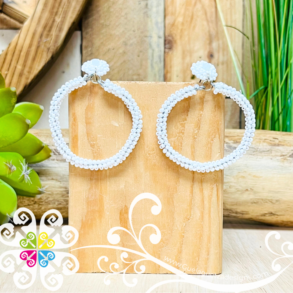 Arracada Stud Hoops - Beaded Earrings