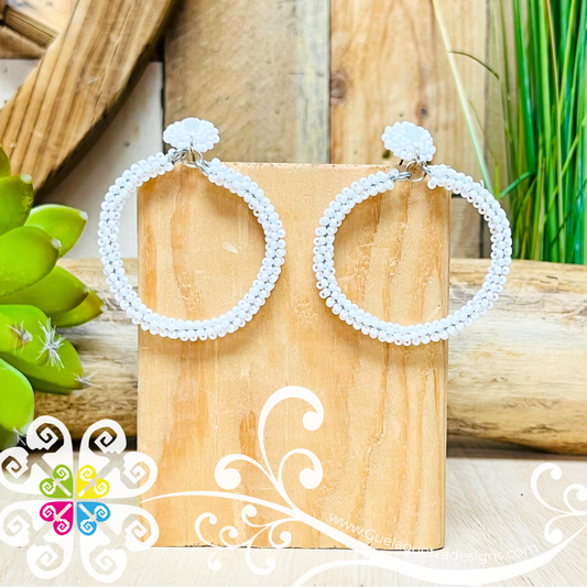 Arracada Stud Hoops - Beaded Earrings